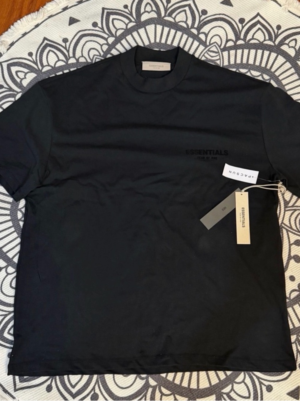 Essentials Men’s Black Crewneck Logo T-Shirt